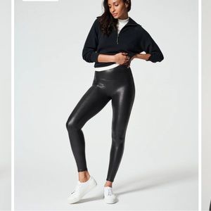 SPANX Faux Leather Leggings In Black Size 1X